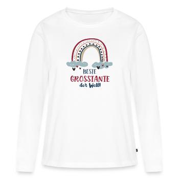 Beste Grosstante Outfit Regenbogen Großtante Tante - Frauen Premium Bio Langarmshirt - Weiß - Vorne - Julia (174cm)