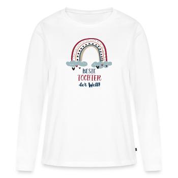 Beste Tochter Der Welt Töchter Daughter Kind - Frauen Premium Bio Langarmshirt - Weiß - Vorne - Julia (174cm)