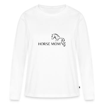 HORSE MOM black text 2 - Women's Premium Organic Long Sleeve Shirt - white - Front - Julia (174cm)