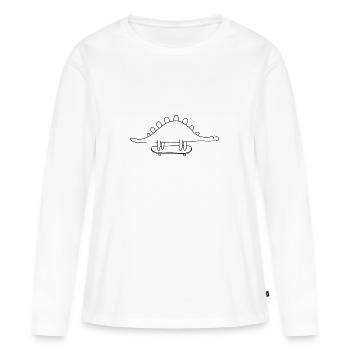 Dino - Frauen Premium Bio Langarmshirt - Weiß - Vorne - Julia (174cm)