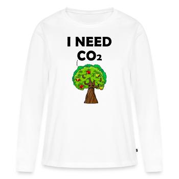 le CO2 est bon pour le monde - T-shirt manches longues Premium bio Femme - blanc - Devant - Julia (174cm)