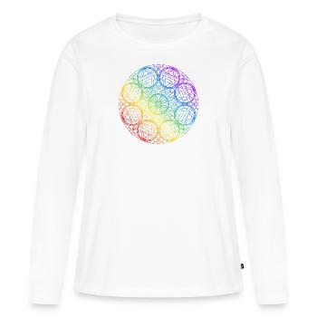Mandala round chakra - Frauen Premium Bio Langarmshirt - Weiß - Vorne - Julia (174cm)