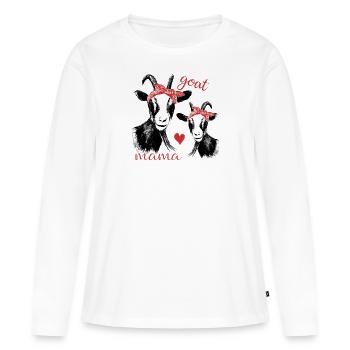 Ziege Mama - Frauen Premium Bio Langarmshirt - Weiß - Vorne - Julia (174cm)