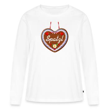 Spatzl - Frauen Premium Bio Langarmshirt - Weiß - Vorne - Julia (174cm)