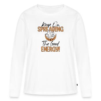 Médecine énergétique Guérisseur de cristaux d’énergie positive - T-shirt manches longues Premium bio Femme - blanc - Devant - Julia (174cm)
