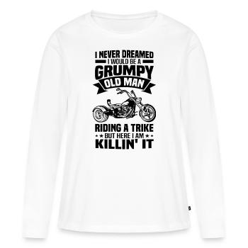 Trike - Frauen Premium Bio Langarmshirt - Weiß - Vorne - Julia (174cm)