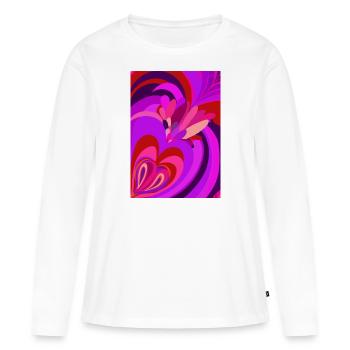 Psychedelisches Herz - Frauen Premium Bio Langarmshirt - Weiß - Vorne - Julia (174cm)