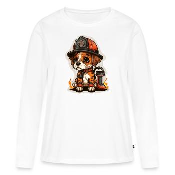 Héros chaud - T-shirt manches longues Premium bio Femme - blanc - Devant - Julia (174cm)