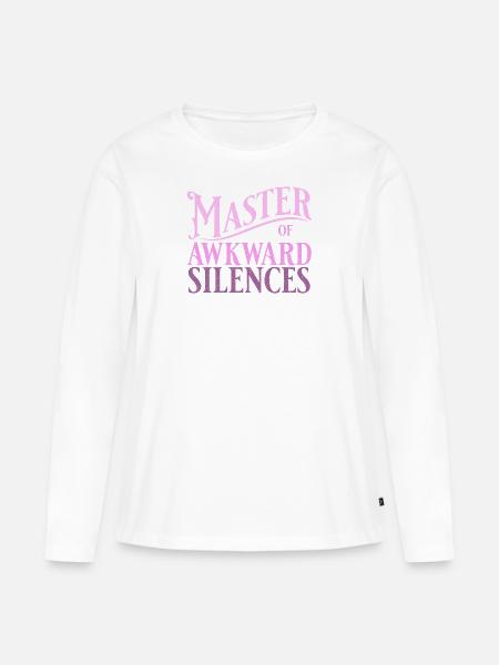 Master of awkward silences in pink - Frauen Premium Bio Langarmshirt - Weiß