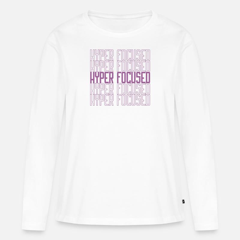 Hyperfocused in pink - Frauen Premium Bio Langarmshirt - Weiß