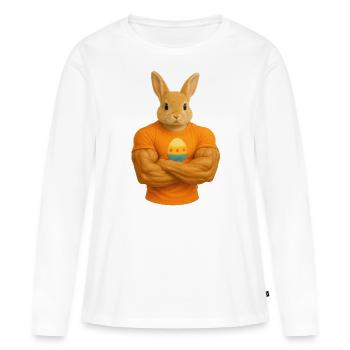 Easter Bunny with Muscles - Funny - Women's Premium Organic Long Sleeve Shirt - white - Front - Julia (174cm)