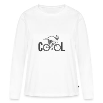 cool vélo cycliste vélos velos cool - T-shirt manches longues Premium bio Femme - blanc - Devant - Julia (174cm)