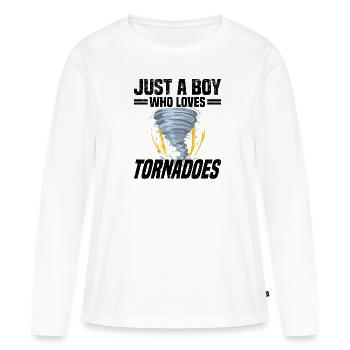 Tornado Hunter Tornado Tornado Chaser Ouragan - T-shirt manches longues Premium bio Femme - blanc - Devant - Julia (174cm)