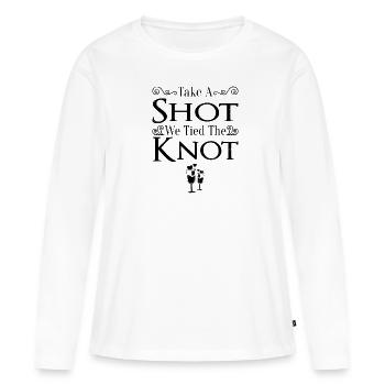 JGA Mariage Mariage Jungesellenabschied Party - T-shirt manches longues Premium bio Femme - blanc - Devant - Julia (174cm)