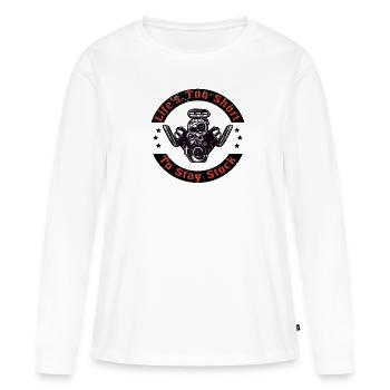 Muscel Car V8 Turbocompresseur Tuning Voiture de course - T-shirt manches longues Premium bio Femme - blanc - Devant - Julia (174cm)