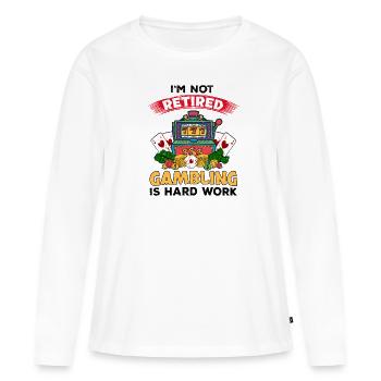 Kasino Glücksspiel Spielautomat Kartenspiel - Frauen Premium Bio Langarmshirt - Weiß - Vorne - Julia (174cm)