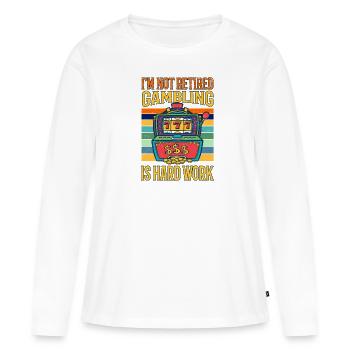 Kasino Glücksspiel Spielautomat Kartenspiel - Frauen Premium Bio Langarmshirt - Weiß - Vorne - Julia (174cm)
