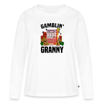 Kasino Glücksspiel Spielautomat Kartenspiel - Frauen Premium Bio Langarmshirt - Weiß - Vorne - Julia (174cm)