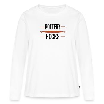 Töpfern Ton Töpferkurs Töpferei Getöpfert - Frauen Premium Bio Langarmshirt - Weiß - Vorne - Julia (174cm)
