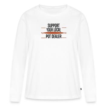 Töpfern Ton Töpferkurs Töpferei Getöpfert - Frauen Premium Bio Langarmshirt - Weiß - Vorne - Julia (174cm)