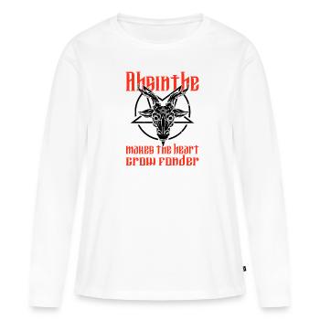 Satan Belzébuth Diable Gothique Pentagramme Mystique - T-shirt manches longues Premium bio Femme - blanc - Devant - Julia (174cm)