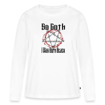 Satan Belzébuth Diable Gothique Pentagramme Mystique - T-shirt manches longues Premium bio Femme - blanc - Devant - Julia (174cm)
