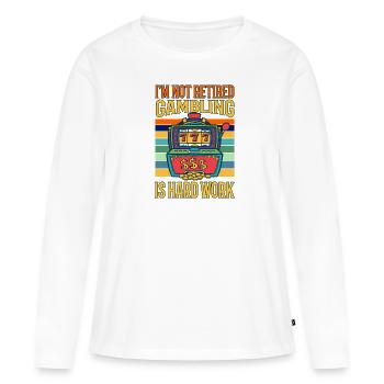 Kasino Glücksspiel Spielautomat Kartenspiel - Frauen Premium Bio Langarmshirt - Weiß - Vorne - Julia (174cm)
