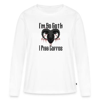 Satan Belzébuth Diable Gothique Pentagramme Mystique - T-shirt manches longues Premium bio Femme - blanc - Devant - Julia (174cm)