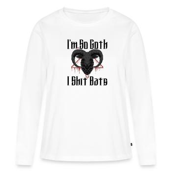Satan Belzébuth Diable Gothique Pentagramme Mystique - T-shirt manches longues Premium bio Femme - blanc - Devant - Julia (174cm)