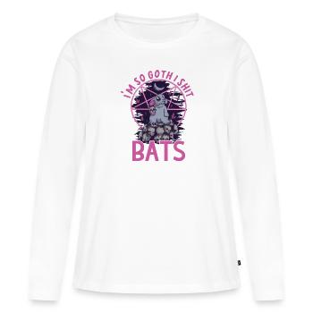 Satan Belzébuth Diable Gothique Pentagramme Mystique - T-shirt manches longues Premium bio Femme - blanc - Devant - Julia (174cm)