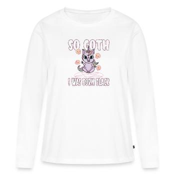 Satan Belzébuth Diable Gothique Pentagramme Mystique - T-shirt manches longues Premium bio Femme - blanc - Devant - Julia (174cm)