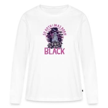 Satan Belzébuth Diable Gothique Pentagramme Mystique - T-shirt manches longues Premium bio Femme - blanc - Devant - Julia (174cm)