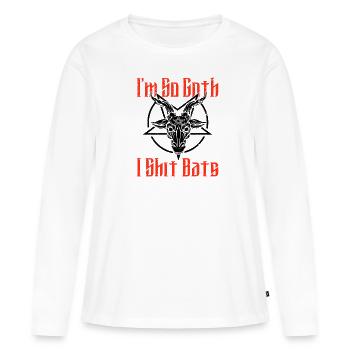 Satan Belzébuth Diable Gothique Pentagramme Mystique - T-shirt manches longues Premium bio Femme - blanc - Devant - Julia (174cm)