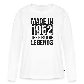 Né en 1962 Legends Birthday - T-shirt manches longues Premium bio Femme - blanc - Devant - Julia (174cm)