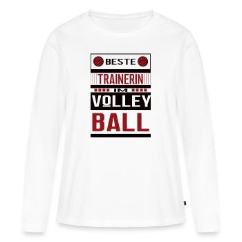 Volleyball Trainerin Beste Volleyballtrainerin - Frauen Premium Bio Langarmshirt - Weiß - Vorne - Julia (174cm)