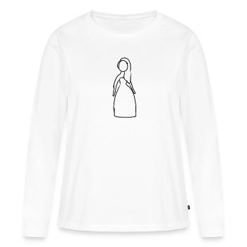 Femme Robe Humaine - T-shirt manches longues Premium bio Femme - blanc - Devant - Julia (174cm)