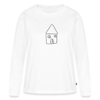 Haus Symbol Wohnen - Frauen Premium Bio Langarmshirt - Weiß - Vorne - Julia (174cm)