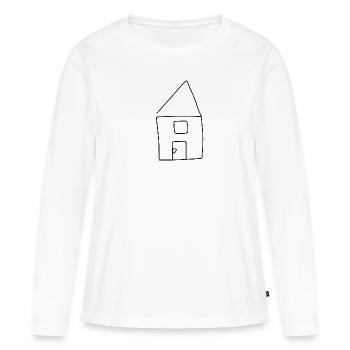 Haus Symbol Wohnen - Frauen Premium Bio Langarmshirt - Weiß - Vorne - Julia (174cm)