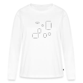 Motif Carré Carré Symboles Forme - T-shirt manches longues Premium bio Femme - blanc - Devant - Julia (174cm)