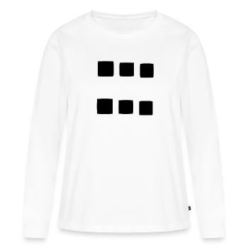 Pattern square square symbol - Women's Premium Organic Long Sleeve Shirt - white - Front - Julia (174cm)