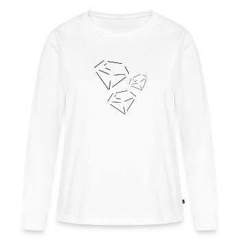Diamants Diamants Forme Forme - T-shirt manches longues Premium bio Femme - blanc - Devant - Julia (174cm)