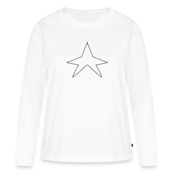 Symbole en forme d’étoile - T-shirt manches longues Premium bio Femme - blanc - Devant - Julia (174cm)