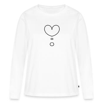 Herz Punkte Formen Form Liebe - Frauen Premium Bio Langarmshirt - Weiß - Vorne - Julia (174cm)