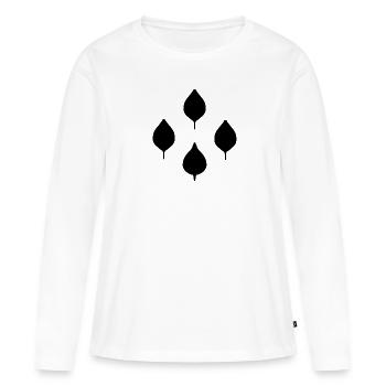 quatre feuilles naturelles - T-shirt manches longues Premium bio Femme - blanc - Devant - Julia (174cm)