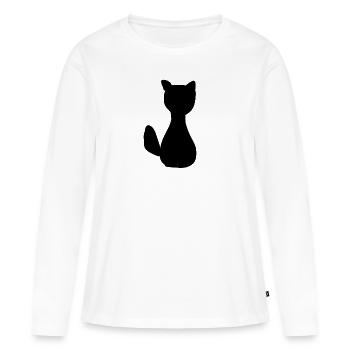 Symbole animal chien animaux animaux de compagnie - T-shirt manches longues Premium bio Femme - blanc - Devant - Julia (174cm)