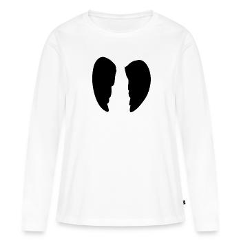 Ailes Ange Symbole Forme - T-shirt manches longues Premium bio Femme - blanc - Devant - Julia (174cm)