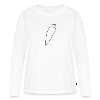 Aliment symbole de carotte - T-shirt manches longues Premium bio Femme - blanc - Devant - Julia (174cm)
