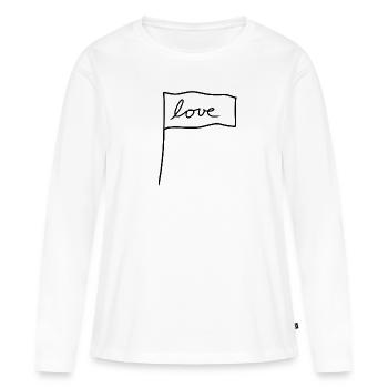 Drapeau Symbole Forme Amour - T-shirt manches longues Premium bio Femme - blanc - Devant - Julia (174cm)