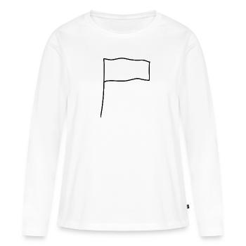 Forme du symbole du drapeau - T-shirt manches longues Premium bio Femme - blanc - Devant - Julia (174cm)