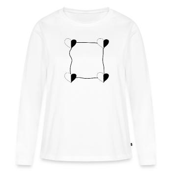 vier herzen rahmen - Frauen Premium Bio Langarmshirt - Weiß - Vorne - Julia (174cm)